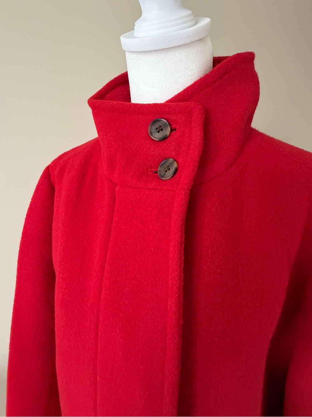 J.Crew Factory City Coat with Button Neck in Classic Cardinal Red - Picture 10 of 10